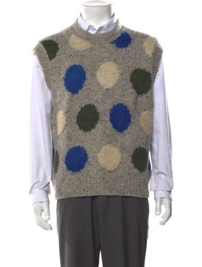 Pre-owned Acne Studios Wool Polka Dot Print Pullover In Grey