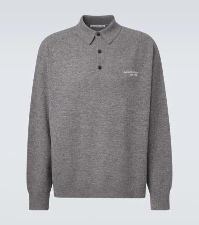 Acne Studios Wool Polo Sweater In Brown