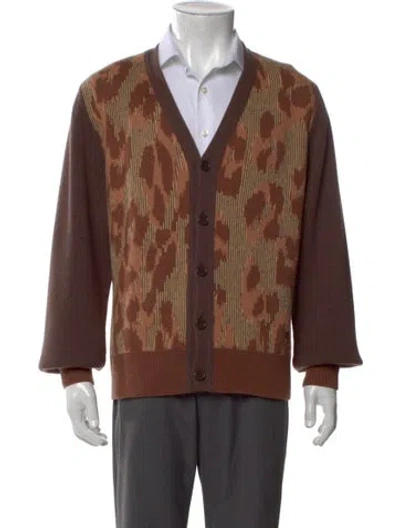 Pre-owned Acne Studios Wool Printed Cardigan In Brown