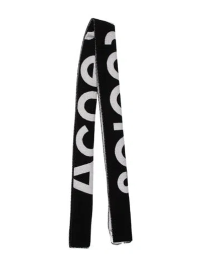 Pre-owned Acne Studios Wool Printed Scarf In Black
