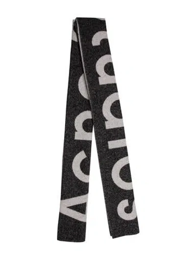 Pre-owned Acne Studios Wool Printed Scarf In Gray