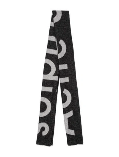 Pre-owned Acne Studios Wool Printed Scarf In Gray