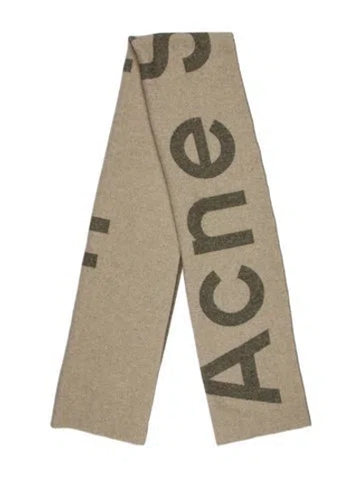 Pre-owned Acne Studios Wool Printed Scarf In Green