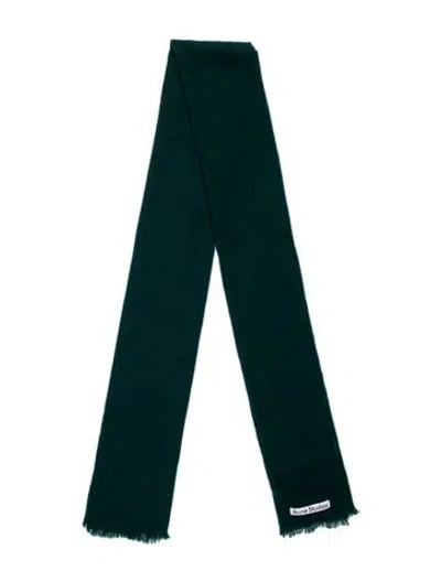 Pre-owned Acne Studios Wool Printed Scarf In Green