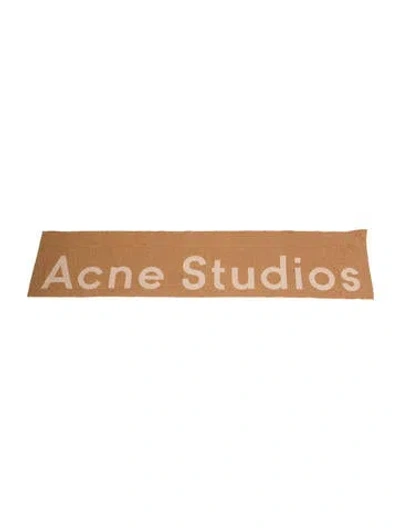Pre-owned Acne Studios Wool Printed Scarf In Neutral