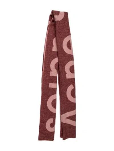 Pre-owned Acne Studios Wool Printed Scarf In Pink