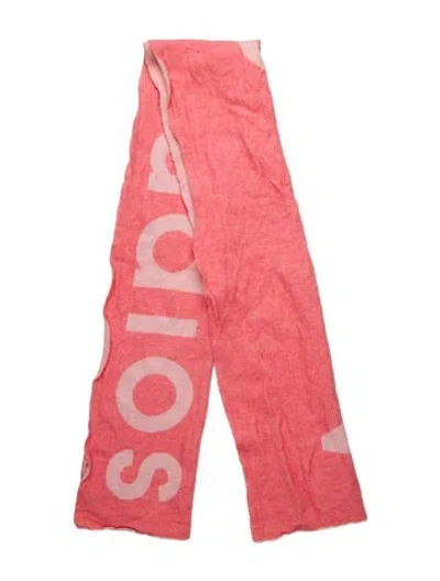 Pre-owned Acne Studios Wool Printed Scarf In Pink
