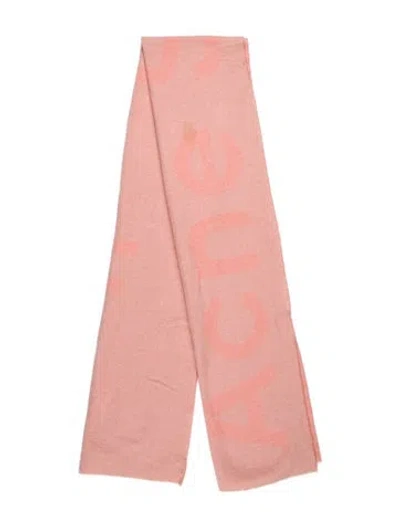 Pre-owned Acne Studios Wool Printed Scarf In Pink