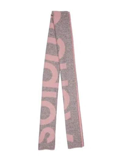 Pre-owned Acne Studios Wool Printed Scarf In Pink