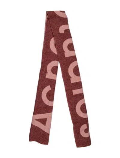 Pre-owned Acne Studios Wool Printed Scarf In Pink