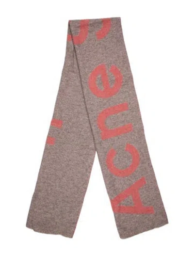 Pre-owned Acne Studios Wool Printed Scarf In Pink