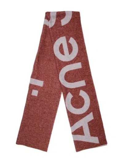 Pre-owned Acne Studios Wool Printed Scarf In Red