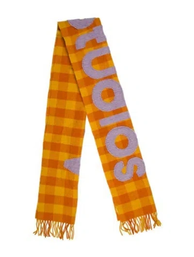 Pre-owned Acne Studios Wool Printed Scarf W/ Tags In Yellow