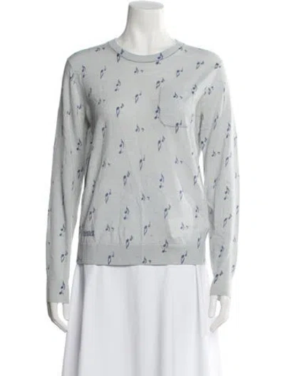 Pre-owned Acne Studios Wool Printed Sweater In Blue