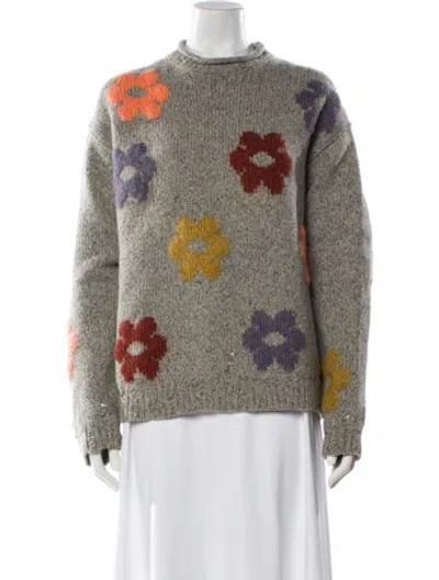 Pre-owned Acne Studios Wool Printed Sweater In Gray