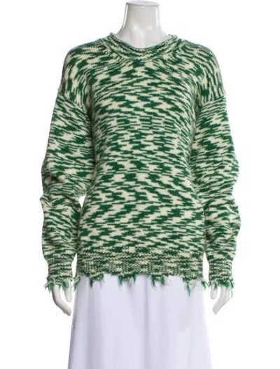 Pre-owned Acne Studios Wool Printed Sweater In Green