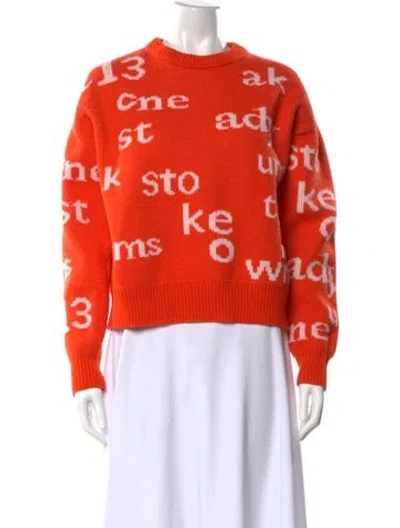 Pre-owned Acne Studios Wool Printed Sweater In Orange