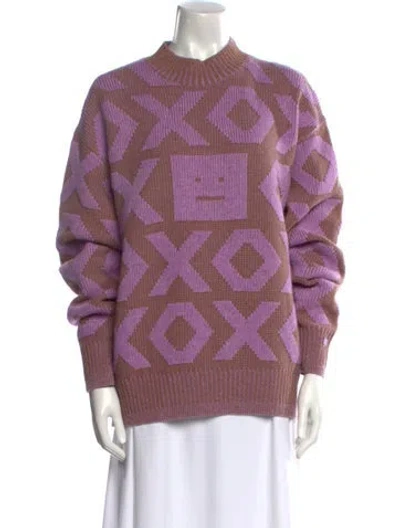Pre-owned Acne Studios Wool Printed Sweater In Purple
