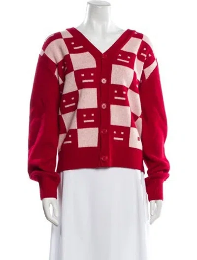 Pre-owned Acne Studios Wool Printed Sweater In Red