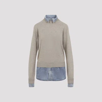 Acne Studios Wool Pullover Sweater For Women In Nude & Neutrals