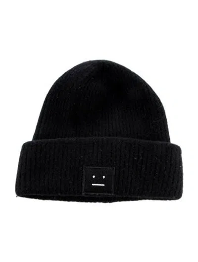Pre-owned Acne Studios Wool Rib Knit Beanie In Black