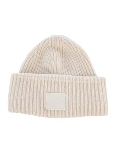 Pre-owned Acne Studios Wool Rib Knit Beanie In Neutral