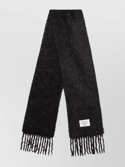 ACNE STUDIOS WOOL SCARF FEATURING LOGO AND FRINGED EDGES