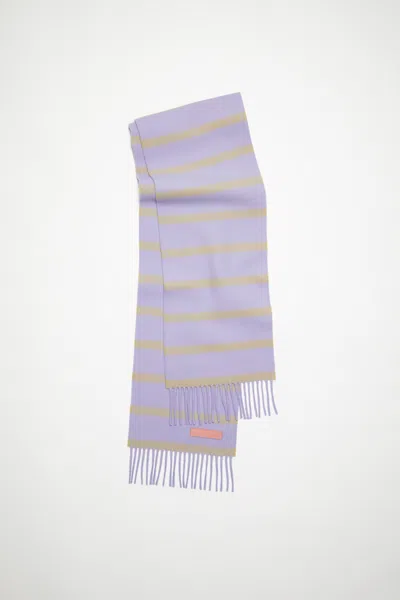 Acne Studios Wool Scarf Pink Label - Narrow In Lilac,yellow