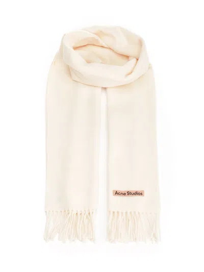 Acne Studios Wool Scarf Scarves And Foulards White In Neutral