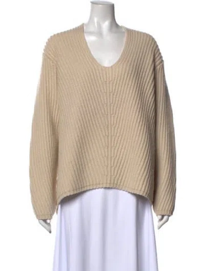 Pre-owned Acne Studios Wool Scoop Neck Sweater In Neutral