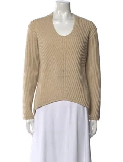 Pre-owned Acne Studios Wool Scoop Neck Sweater In Neutral