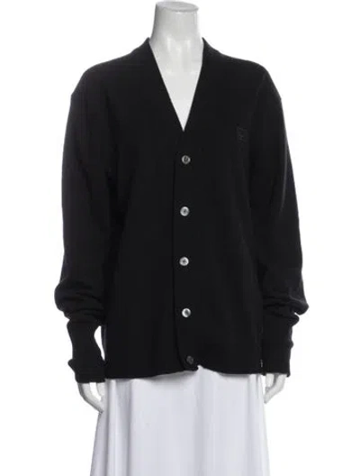 Pre-owned Acne Studios Wool Short Sleeve Crop Top In Black