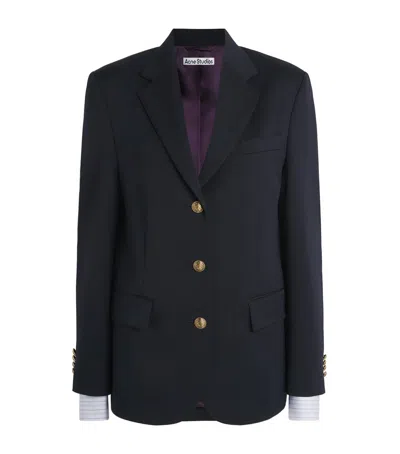 Acne Studios Wool Single-breasted Blazer In Blue