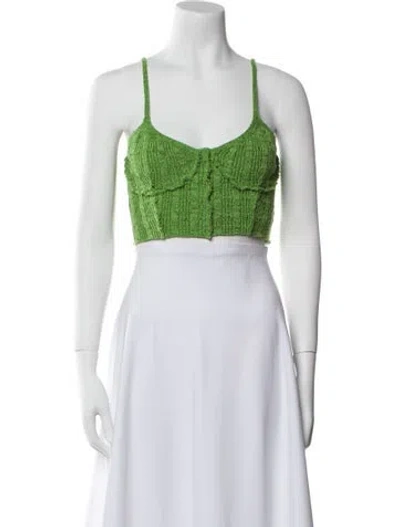 Pre-owned Acne Studios Wool Square Neckline Crop Top In Green