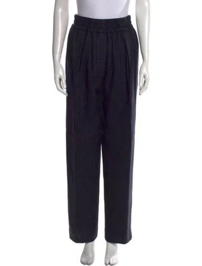 Pre-owned Acne Studios Wool Straight Leg Pants In Blue