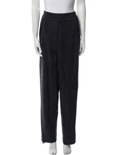 Pre-owned Acne Studios Wool Straight Leg Pants In Blue