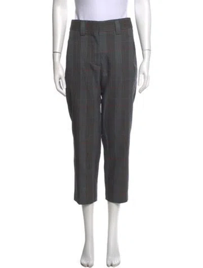 Pre-owned Acne Studios Wool Straight Leg Pants In Blue/neutrals