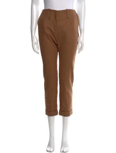 Pre-owned Acne Studios Wool Straight Leg Pants In Brown