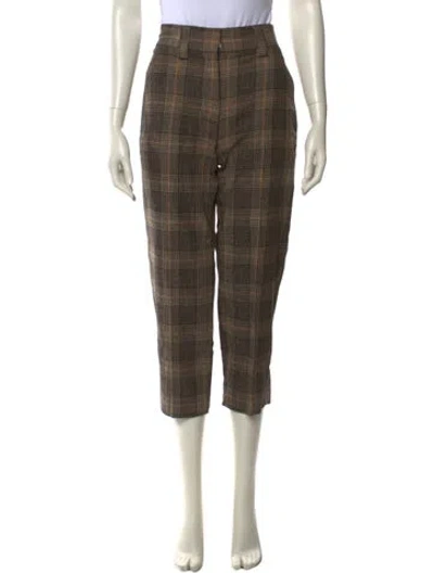 Pre-owned Acne Studios Wool Straight Leg Pants In Brown