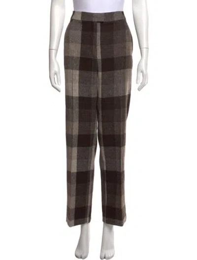 Pre-owned Acne Studios Wool Straight Leg Pants In Brown