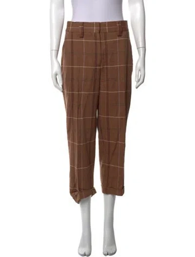 Pre-owned Acne Studios Wool Straight Leg Pants In Brown