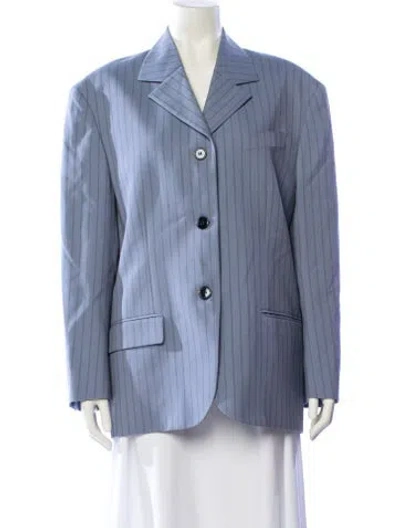 Pre-owned Acne Studios Wool Striped Blazer In Blue