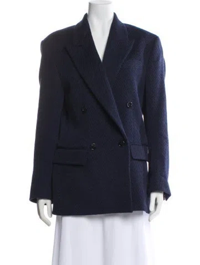 Pre-owned Acne Studios Wool Striped Blazer In Blue