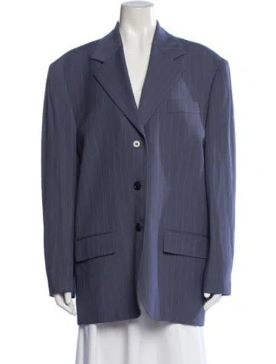 Pre-owned Acne Studios Wool Striped Blazer In Blue