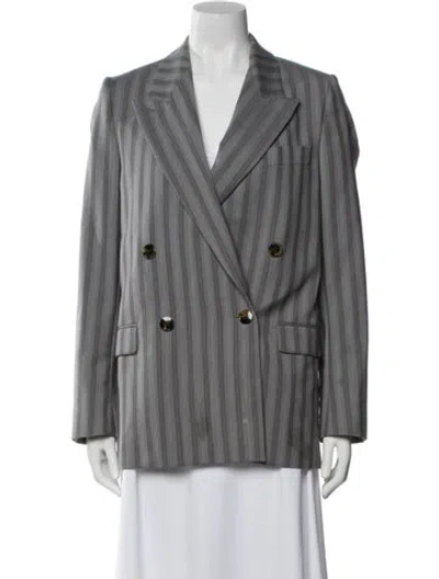 Pre-owned Acne Studios Wool Striped Blazer In Gray