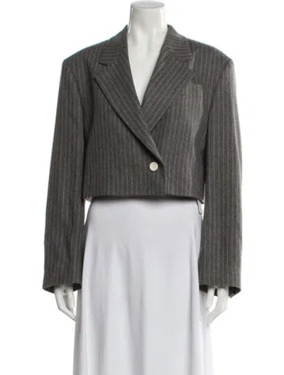 Pre-owned Acne Studios Wool Striped Blazer In Gray