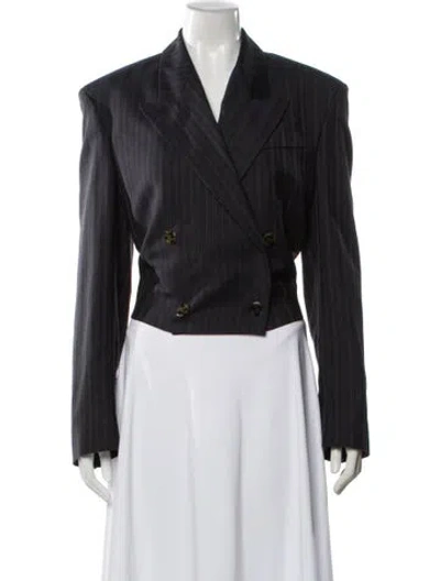 Pre-owned Acne Studios Wool Striped Blazer In Gray