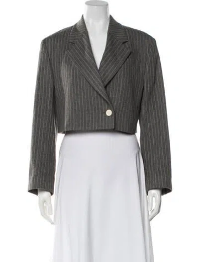 Pre-owned Acne Studios Wool Striped Blazer In Gray