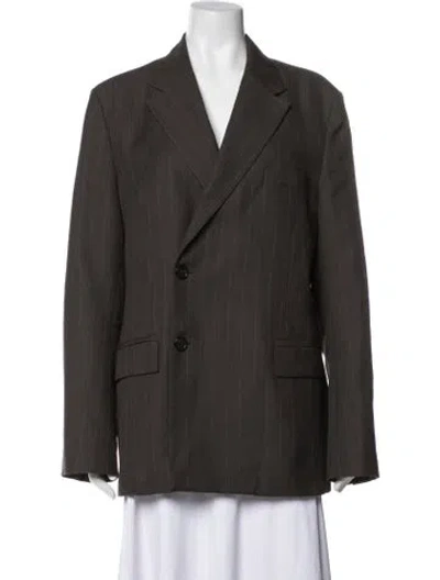 Pre-owned Acne Studios Wool Striped Blazer In Green