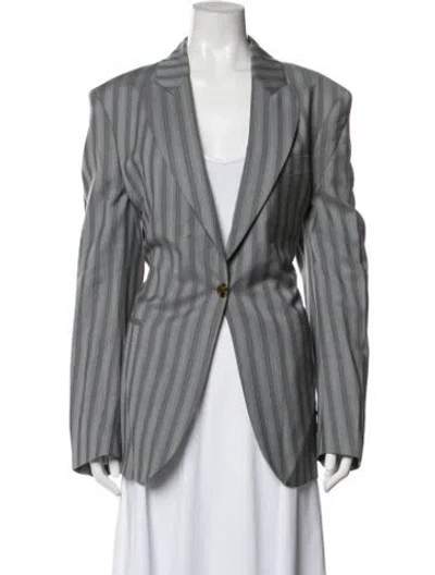 Pre-owned Acne Studios Wool Striped Blazer In Grey